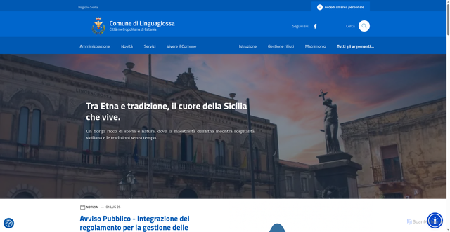 Security scan screenshot of https://www.comune.linguaglossa.ct.it