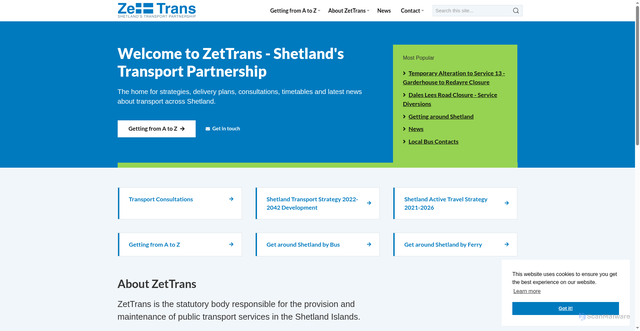 Security scan screenshot of https://www.zettrans.org.uk/