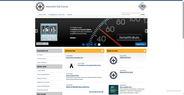 Security scan screenshot of https://www.cosenza.aci.it