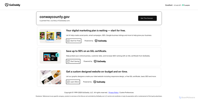 Security scan screenshot of https://conwaycounty.gov/