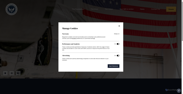Security scan screenshot of https://www.firstairforceone.org/