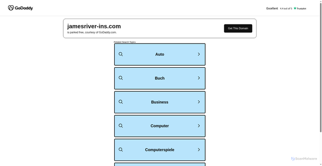 Security scan screenshot of https://jamesriver-ins.com