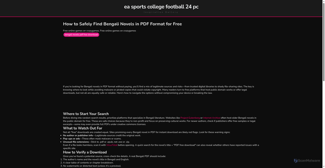 Security scan screenshot of https://langkahdigitalblog-dpqpckrtrsew.edgeone.app/bengali-novels-pdf-free-download.html