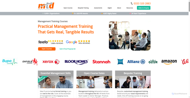 Security scan screenshot of https://www.mtdtraining.com?utm_source=keap&utm_medium=email&utm_campaign=sig-home-page