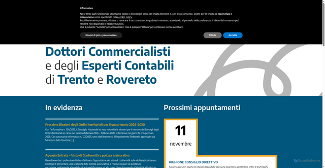 Security scan screenshot of https://www.odctrento.it/