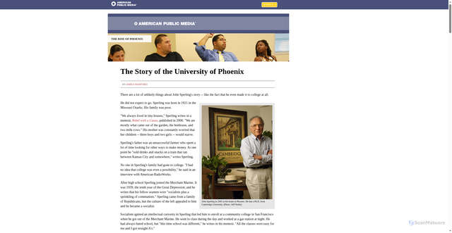 Security scan screenshot of https://americanradioworks.publicradio.org/features/tomorrows-college/phoenix/story-of-university-of-phoenix.html