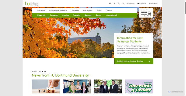 Security scan screenshot of https://www.tu-dortmund.de/en/