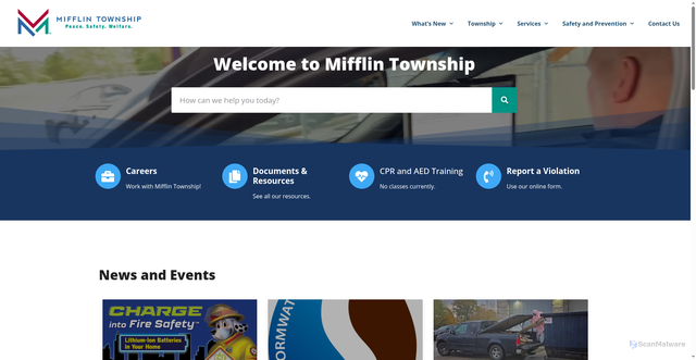 Security scan screenshot of https://mifflin-oh.gov/