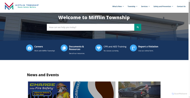 Security scan screenshot of https://mifflin-oh.gov/