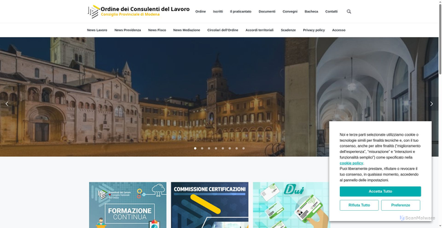 Security scan screenshot of https://www.consulentidellavoro.mo.it