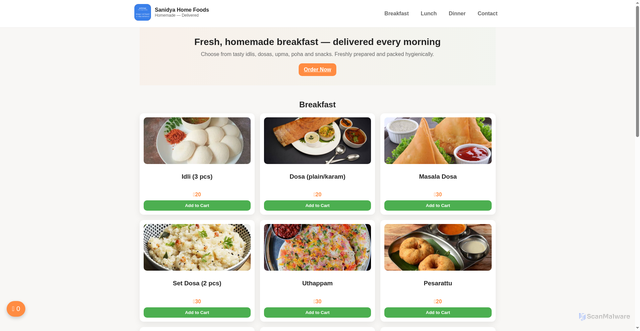 Security scan screenshot of https://sanidyahomefoods-3nmwwh6xgj.edgeone.dev/
