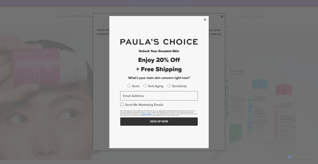 Security scan screenshot of https://paulaschoice.com