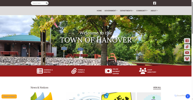 Security scan screenshot of https://hanoverny.gov/