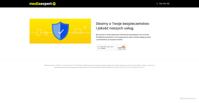 Security scan screenshot of https://mediaexpert.pl