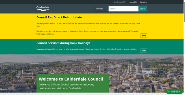 Security scan screenshot of https://new.calderdale.gov.uk