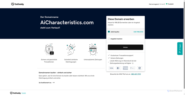 Security scan screenshot of http://aicharacteristics.com/