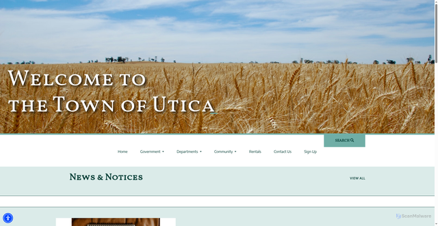 Security scan screenshot of https://townofuticawi.gov/