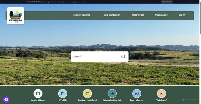 Security scan screenshot of https://calimesa.gov/