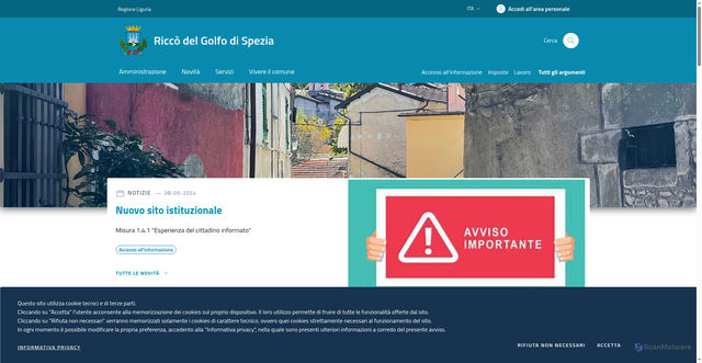 Security scan screenshot of https://www.comune.riccodelgolfo.sp.it/