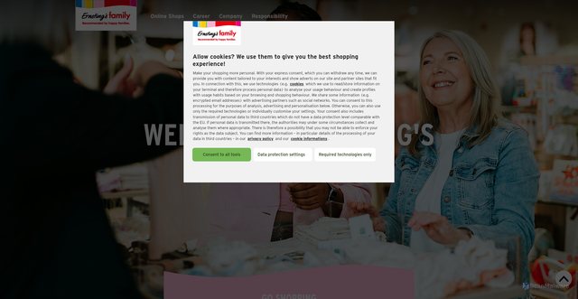 Security scan screenshot of https://ernstings-family.com