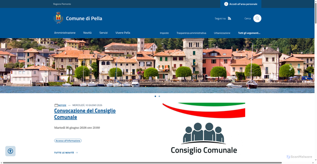 Security scan screenshot of https://www.comune.pella.no.it