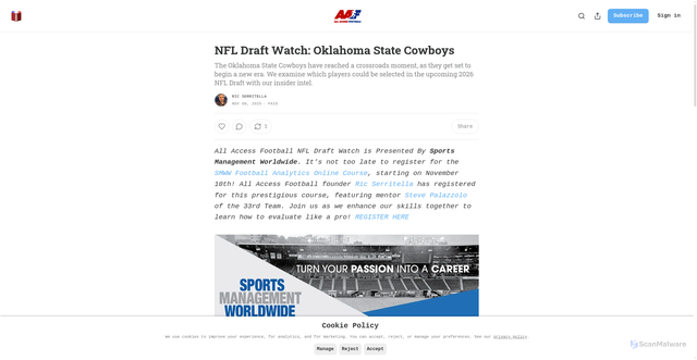 Security scan screenshot of https://www.allaccessfootball.com/p/nfl-draft-watch-oklahoma-state-cowboys