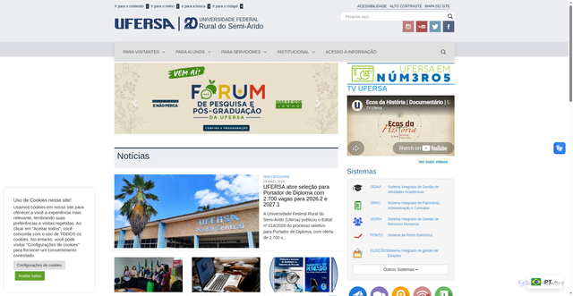Security scan screenshot of http://ufersa.edu.br/