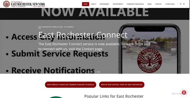 Security scan screenshot of https://eastrochesterny.gov/