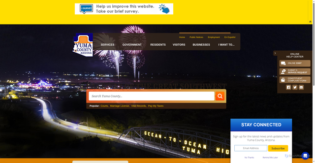 Security scan screenshot of https://www.yumacountyaz.gov/