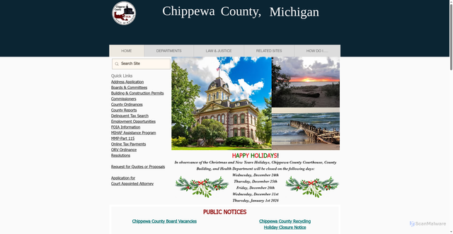 Security scan screenshot of https://www.chippewacountymi.gov/