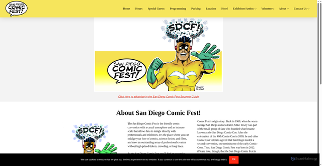 Security scan screenshot of https://www.sdcomicfest.org/