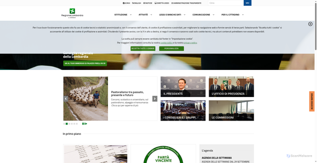 Security scan screenshot of https://www.consiglio.regione.lombardia.it/