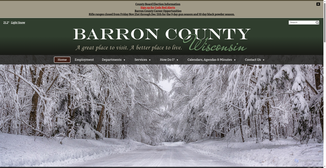 Security scan screenshot of https://www.barroncountywi.gov/