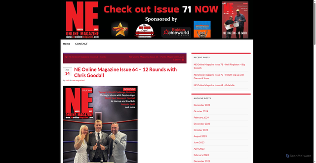 Security scan screenshot of https://neonlinemagazine.com/2023/08/14/ne-online-magazine-issue-64-12-rounds-with-chris-goodall/