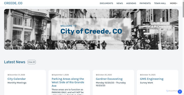 Security scan screenshot of https://cityofcreede.gov/