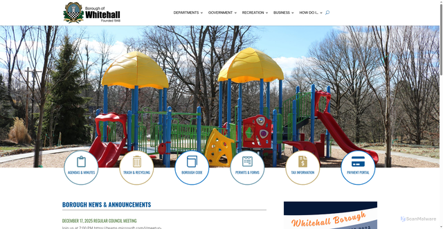 Security scan screenshot of https://whitehallboropd.gov/