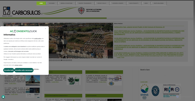 Security scan screenshot of http://www.carbosulcis.eu/Home/