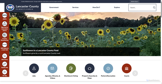 Security scan screenshot of https://lancastercountypa.gov/