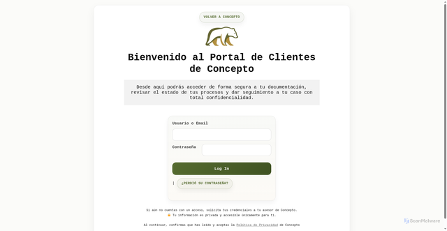 Security scan screenshot of https://clientes.concepto.com.ec/wp-admin/