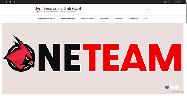 Security scan screenshot of https://hs.boonecentral.org/