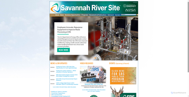 Security scan screenshot of https://www.srs.gov/