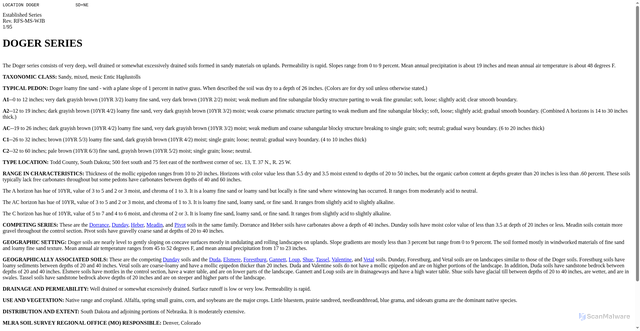 Security scan screenshot of https://soilseries.sc.egov.usda.gov/OSD_Docs/D/DOGER.html