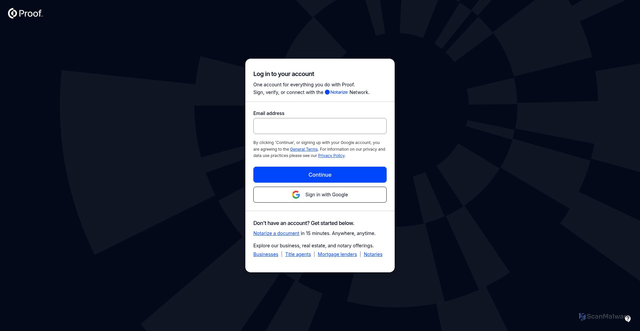 Security scan screenshot of https://links.notarize.com
