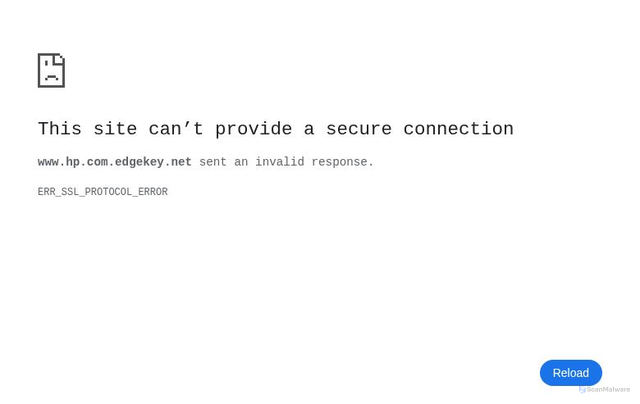 Security scan screenshot of https://www.hp.com.edgekey.net