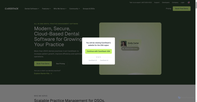 Security scan screenshot of https://carestack.com