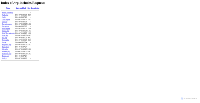 Security scan screenshot of https://clique-app.softoya.com/wp-includes/Requests/