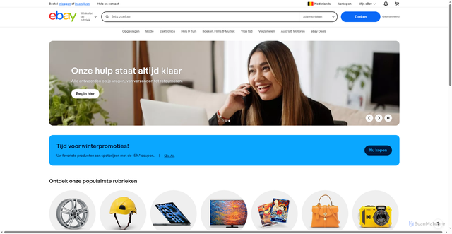 Security scan screenshot of https://www.benl.ebay.be