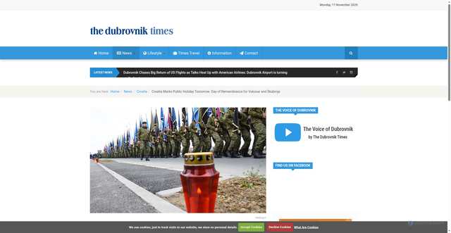 Security scan screenshot of https://www.thedubrovniktimes.com/news/croatia/item/18965-croatia-marks-public-holiday-tomorrow-day-of-remembrance-for-vukovar-and-skabrnja