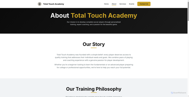 Security scan screenshot of http://thetotaltouch.com/about