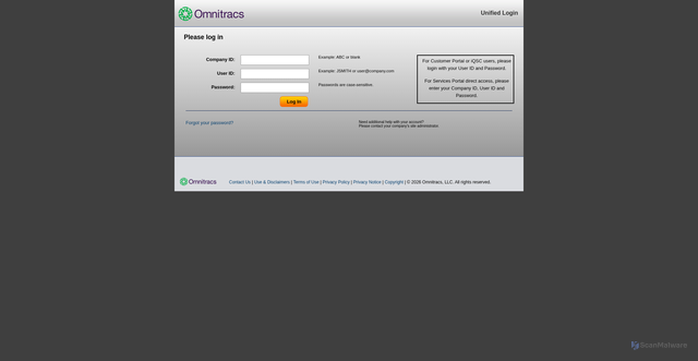 Security scan screenshot of https://services.omnitracs.com